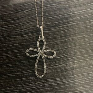 Zales Silver Infinity Cross Necklace